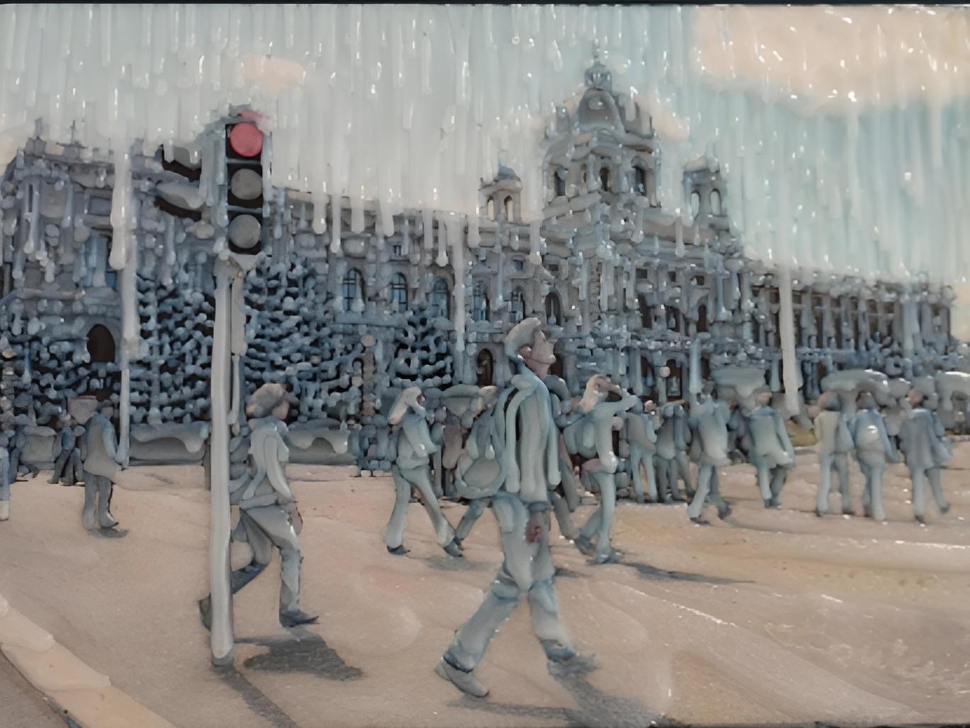 Tommy Bonicelli Vienna Bahn Mof city west cm. 30x42 Artista bergamasco classe 1977 Tommy trasforma le sue opere, con un percorso di lavoro personale molto laborioso, coprendole con la plastica che trasmuta in una materia poetica e ridefinisce la realtà, dandoci nuove visioni.